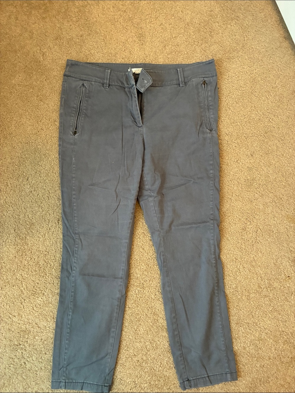 LOFT Straight Leg Jeans in Slate Gray